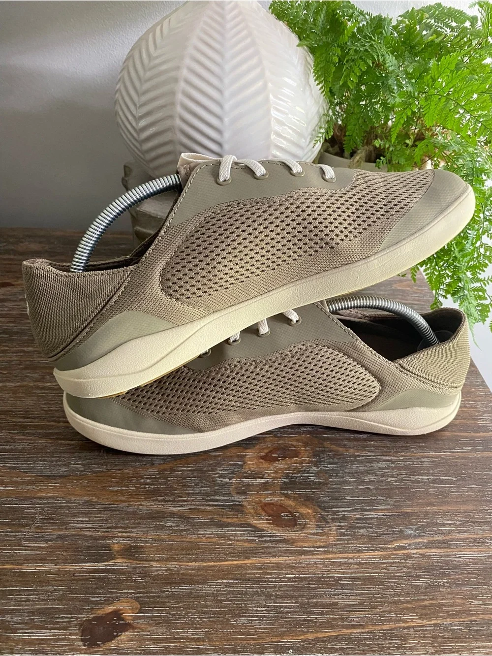 OluKai Moku Pae Boat Shoes Casual Neutral Sneakers Lace Up Mens 10.5 Clay Tapa
